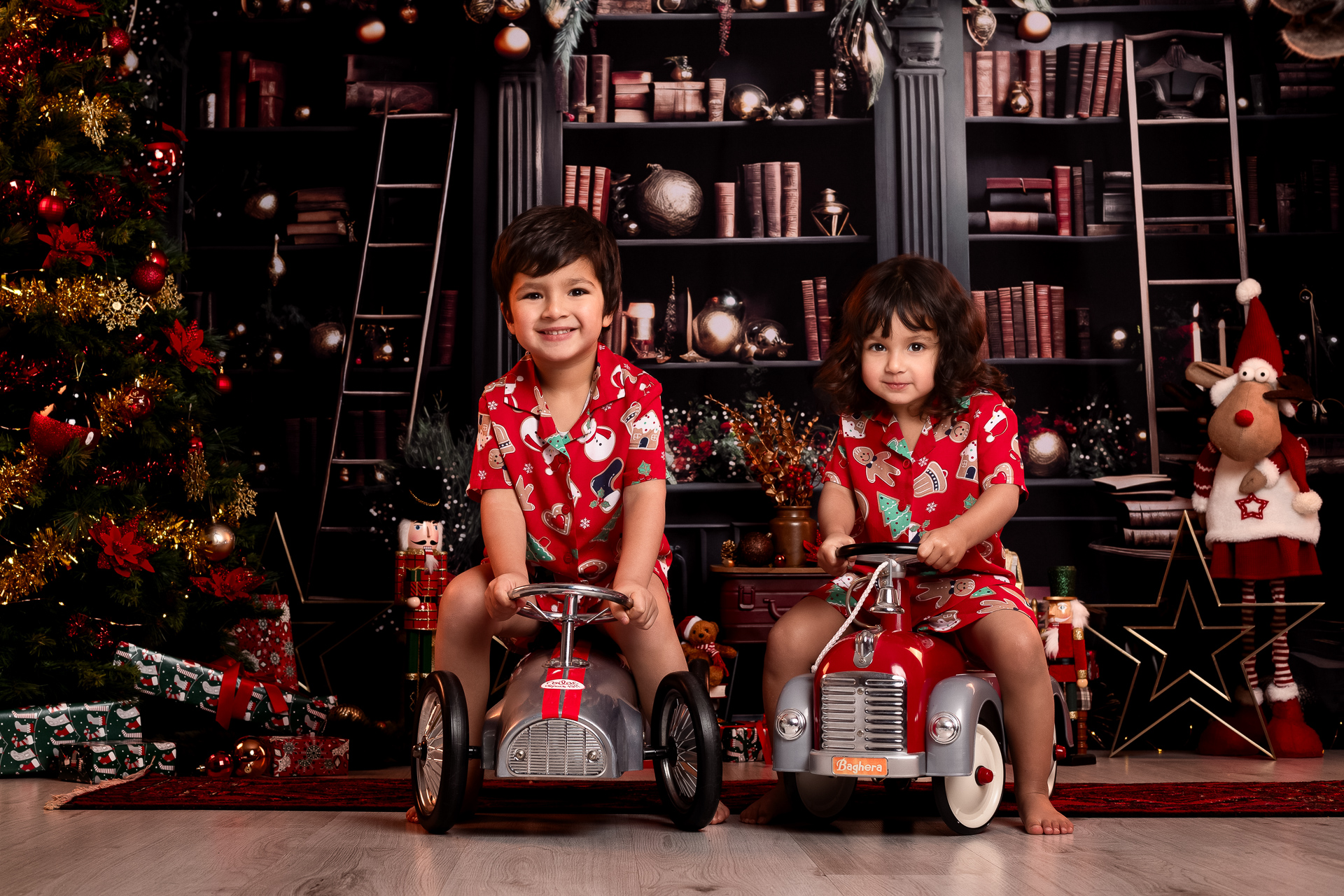 shooting photo enfants voiture porteur vilac Noël Est Lyonnais